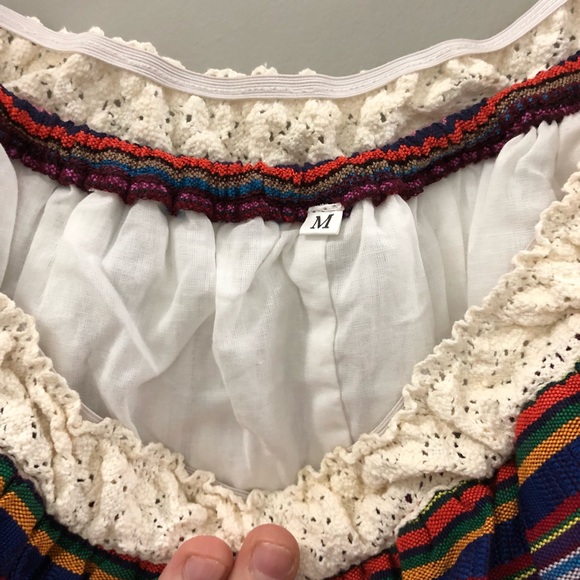 Off the shoulder multi and white dress - Picture 3 of 5